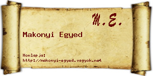Makonyi Egyed névjegykártya